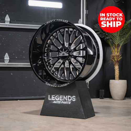 24x14 Liberty Forged LBTY01 - 8x6.5 Lug Pattern - Black and Milled (Set of 4)