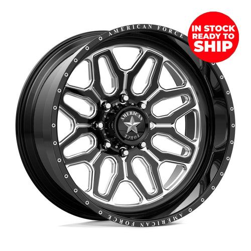 24x14 American Force CK01 Assault - 8x180 Lug Pattern - Black and Milled (Set of 4)
