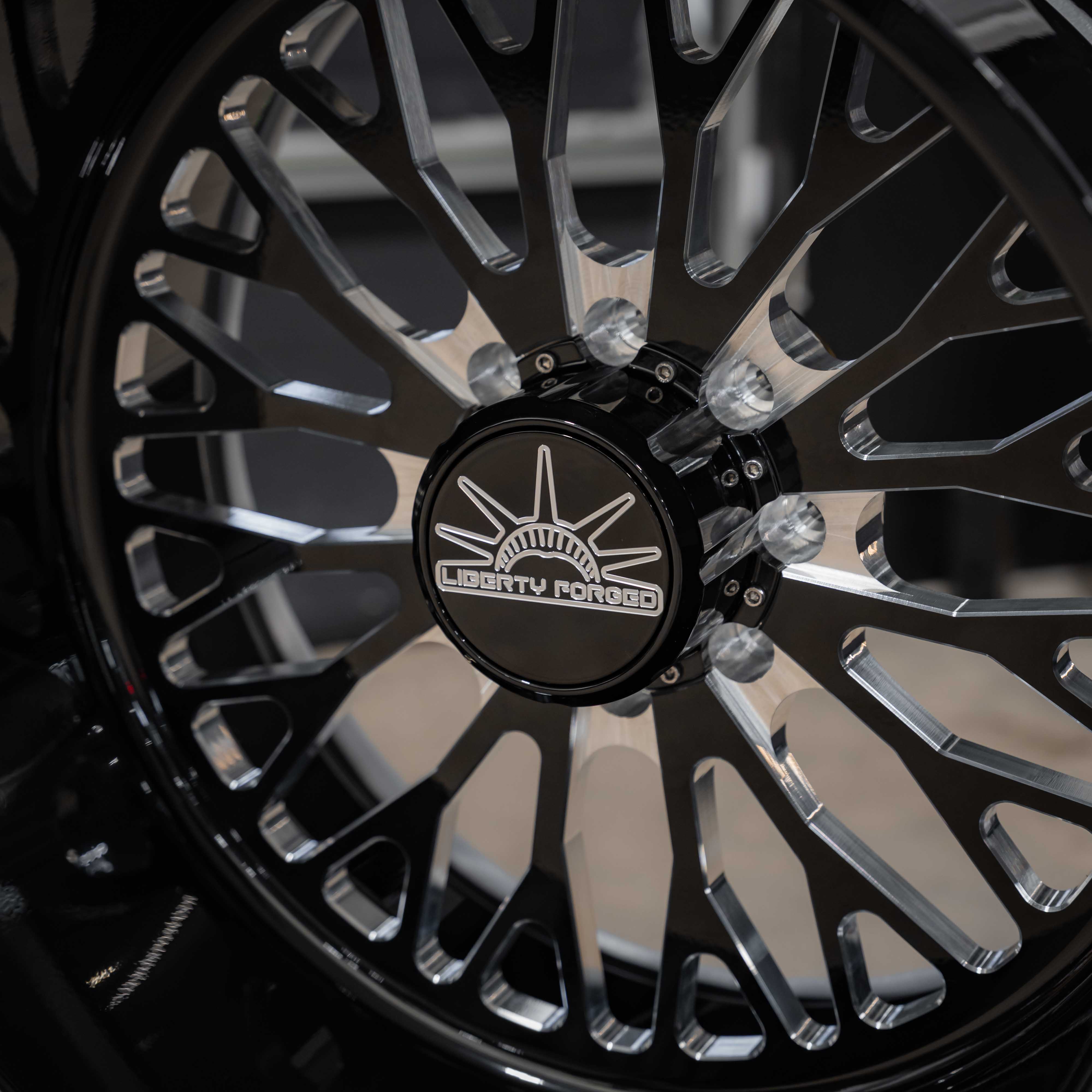 24x14 Liberty Forged LBTY01 - 8x6.5 Lug Pattern - Black and Milled (Set of 4) - Legends Auto Parts