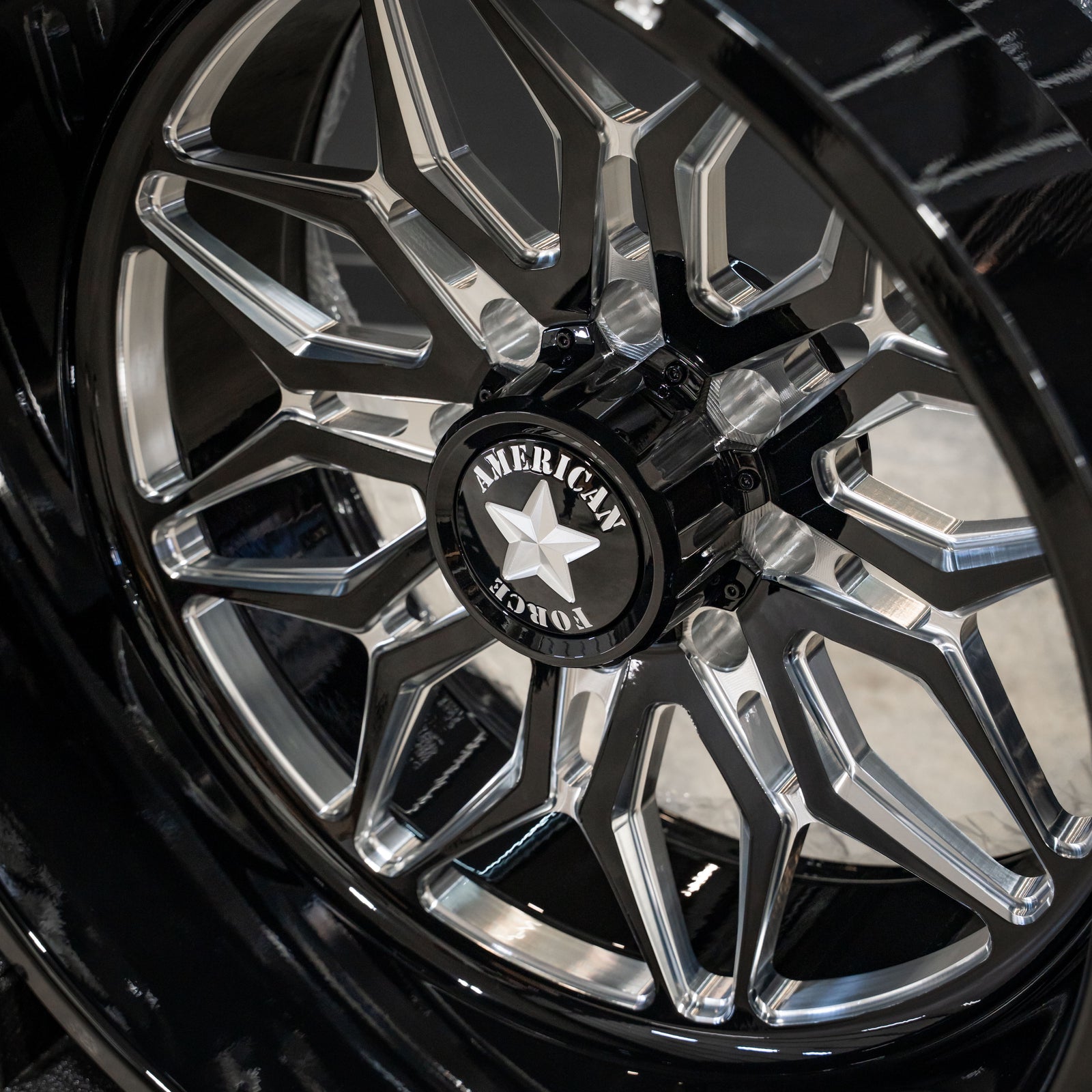 24x14 American Force CKH43 Stunner - 8x180 Lug Pattern - Black and Milled (Set of 4) - Legends Auto Parts