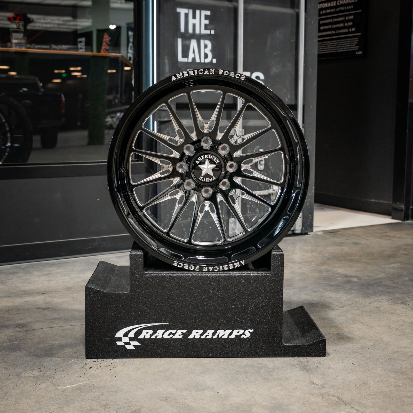 24x12 American Force CKH48 Notch - 8x180 Lug Pattern - Black and Milled (Set of 4) - Legends Auto Parts