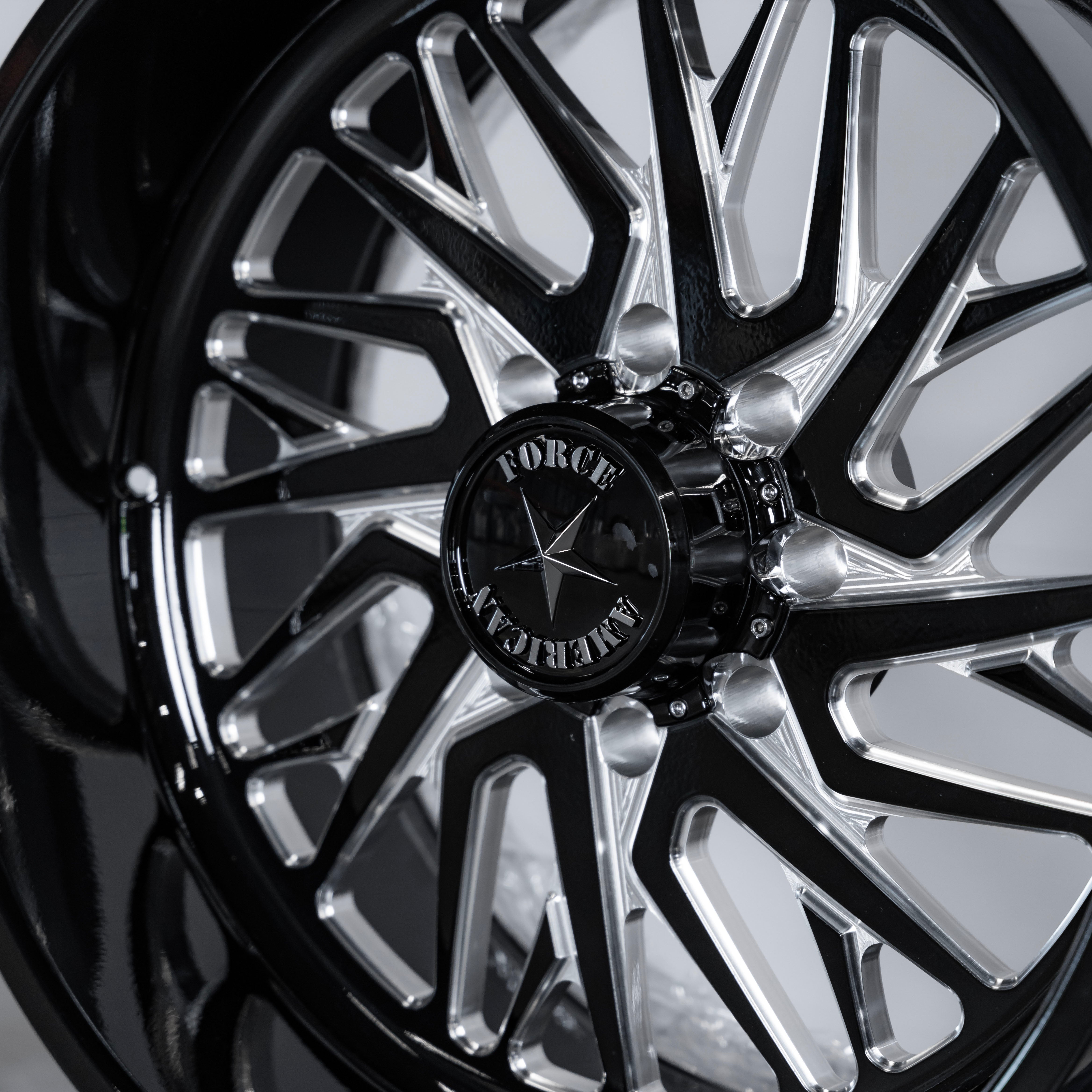 24x12 American Force H38 Nova - 8x180 Lug Pattern - Black and Milled (Set of 4) - Legends Auto Parts