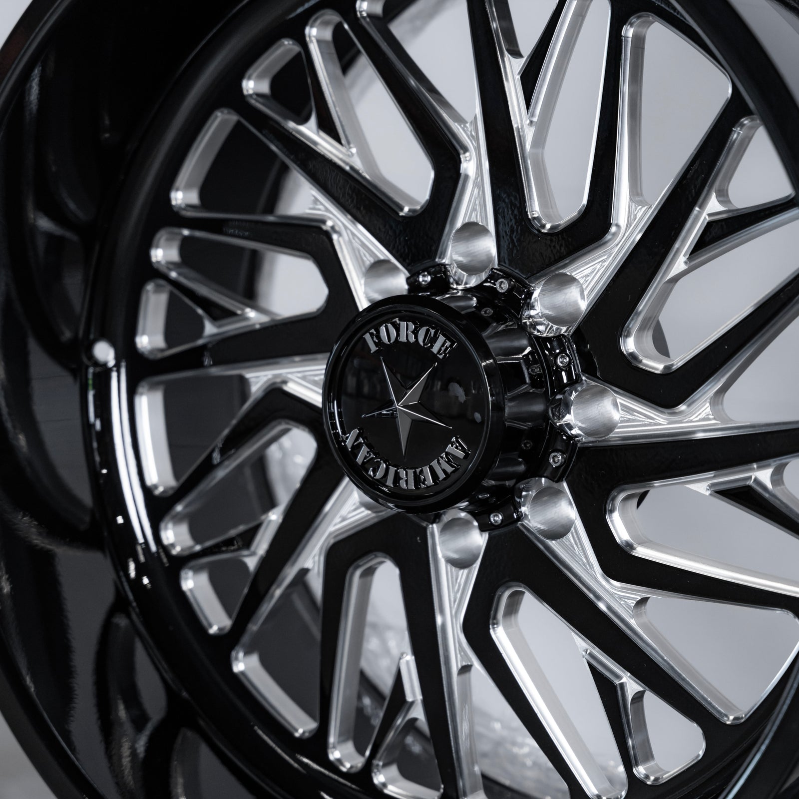 24x12 American Force H38 Nova - 8x180 Lug Pattern - Black and Milled (Set of 4) - Legends Auto Parts