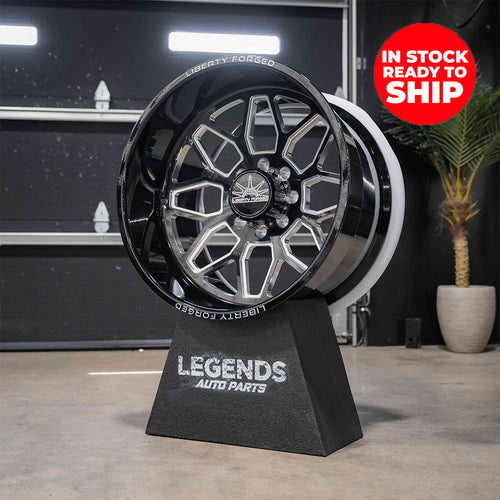 24x14 Liberty Forged LBTYC03 - 8x180 Lug Pattern - Black and Milled (Set of 4)