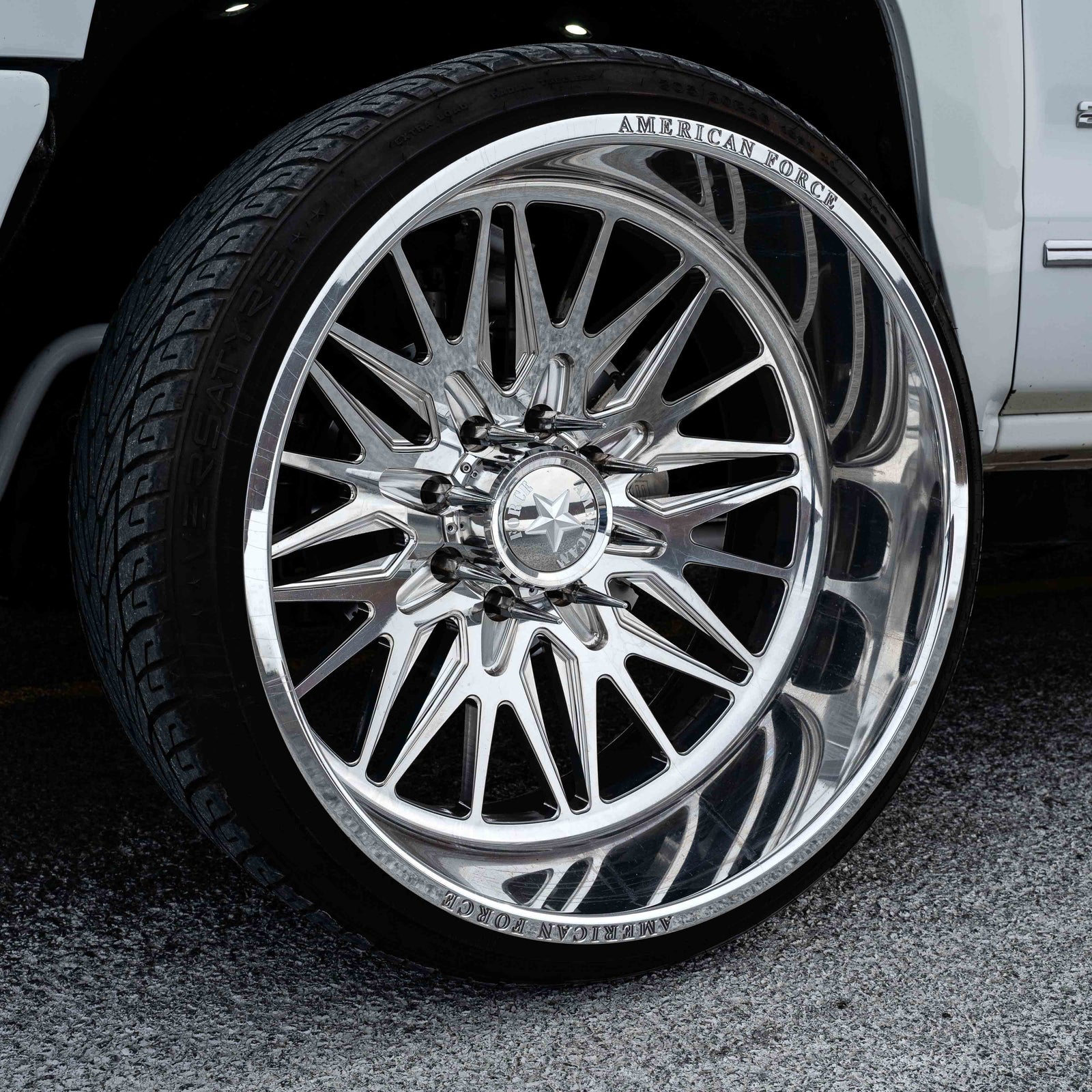 24x14 American Force CKH41 Frost - 8x6.5 Lug Pattern - Polished (Set of 4) - Legends Auto Parts