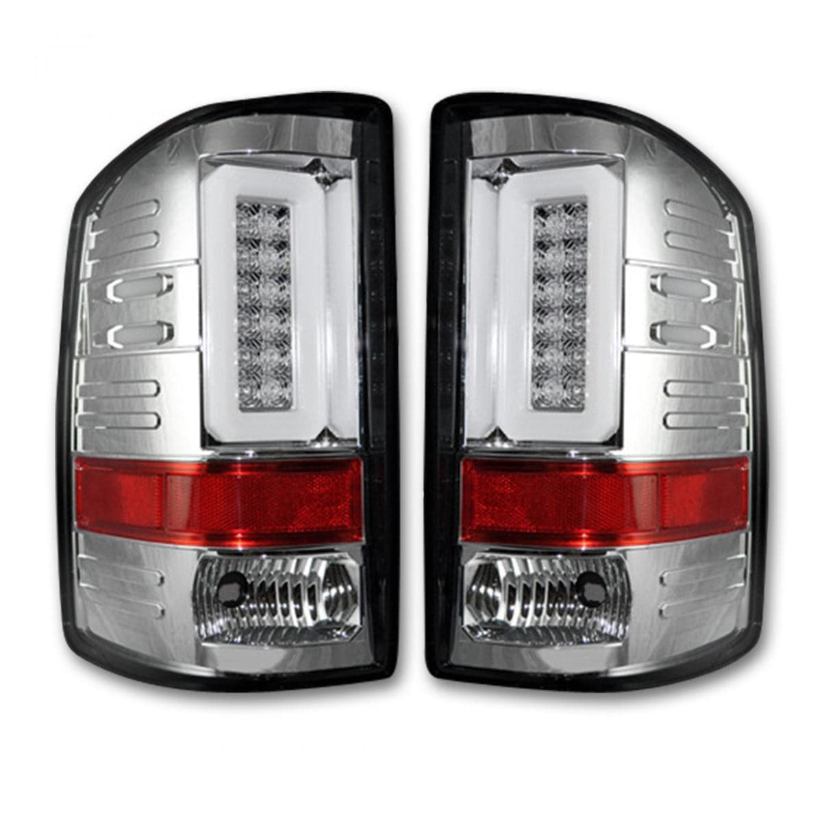 2014-2019 GMC Sierra 2500/3500 (Single Wheel) RECON Clear Lens (Paintable) OLED Tail Lights - Legends Auto Parts
