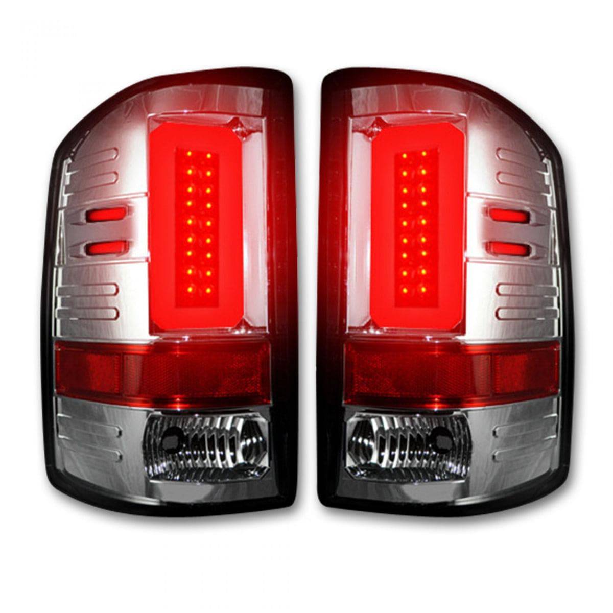 2014-2019 GMC Sierra 2500/3500 (Single Wheel) RECON Clear Lens (Paintable) OLED Tail Lights - Legends Auto Parts