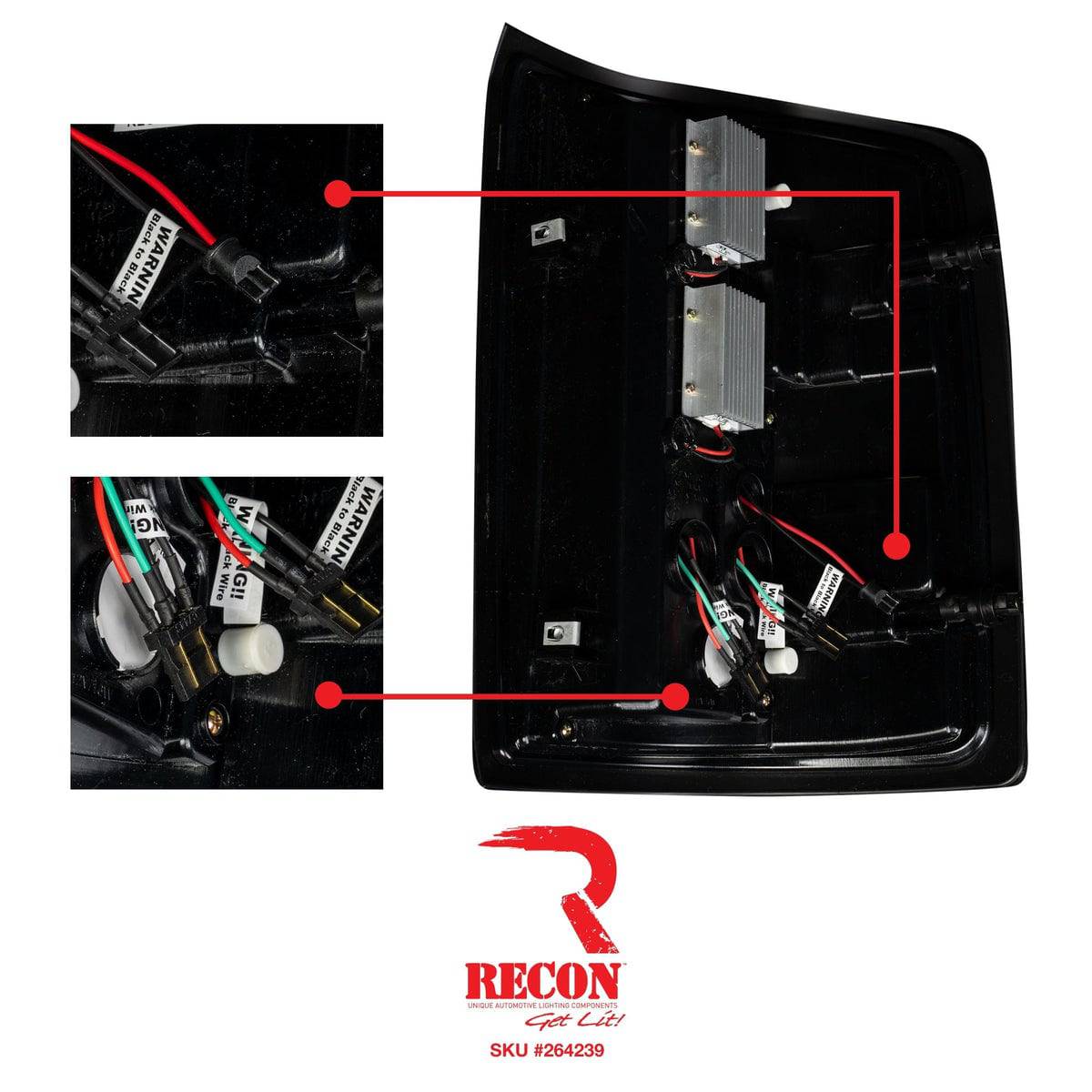 2014-2019 GMC Sierra 2500/3500 (Single Wheel) RECON Clear Lens (Paintable) OLED Tail Lights - Legends Auto Parts