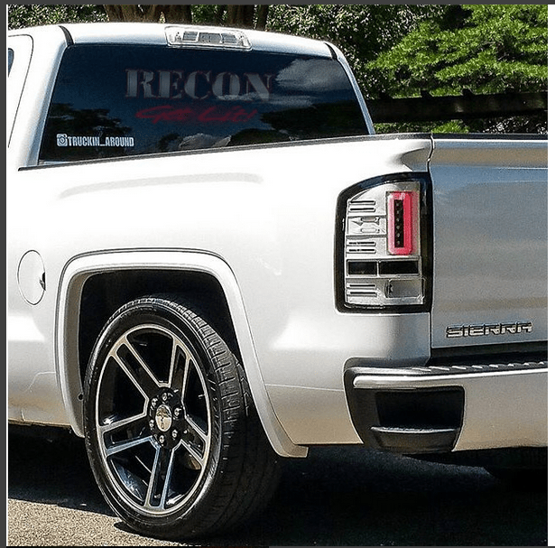 2014-2019 GMC Sierra 2500/3500 (Single Wheel) RECON Clear Lens (Paintable) OLED Tail Lights - Legends Auto Parts