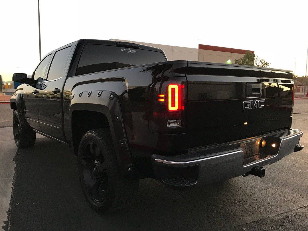 2014-2019 GMC Sierra 2500/3500 (Single Wheel) RECON Clear Lens (Paintable) OLED Tail Lights - Legends Auto Parts