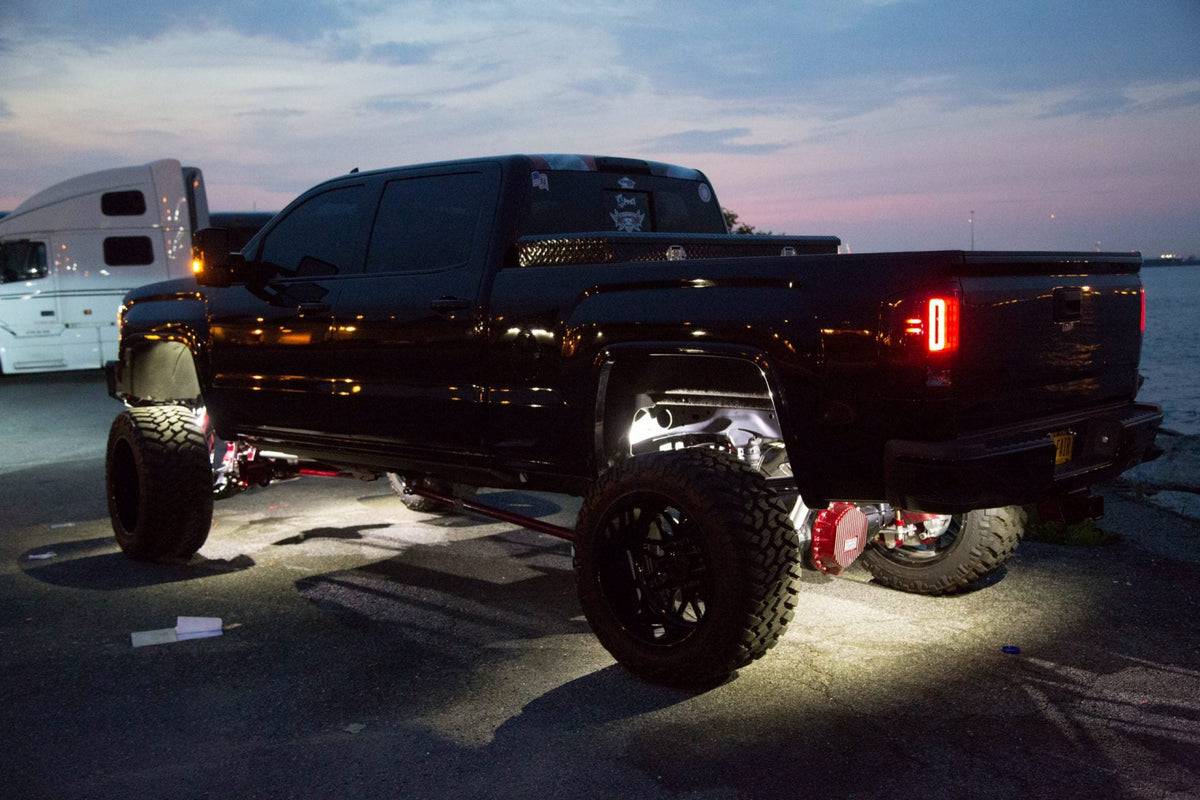 2014-2019 GMC Sierra 2500/3500 (Single Wheel) RECON Clear Lens (Paintable) OLED Tail Lights - Legends Auto Parts