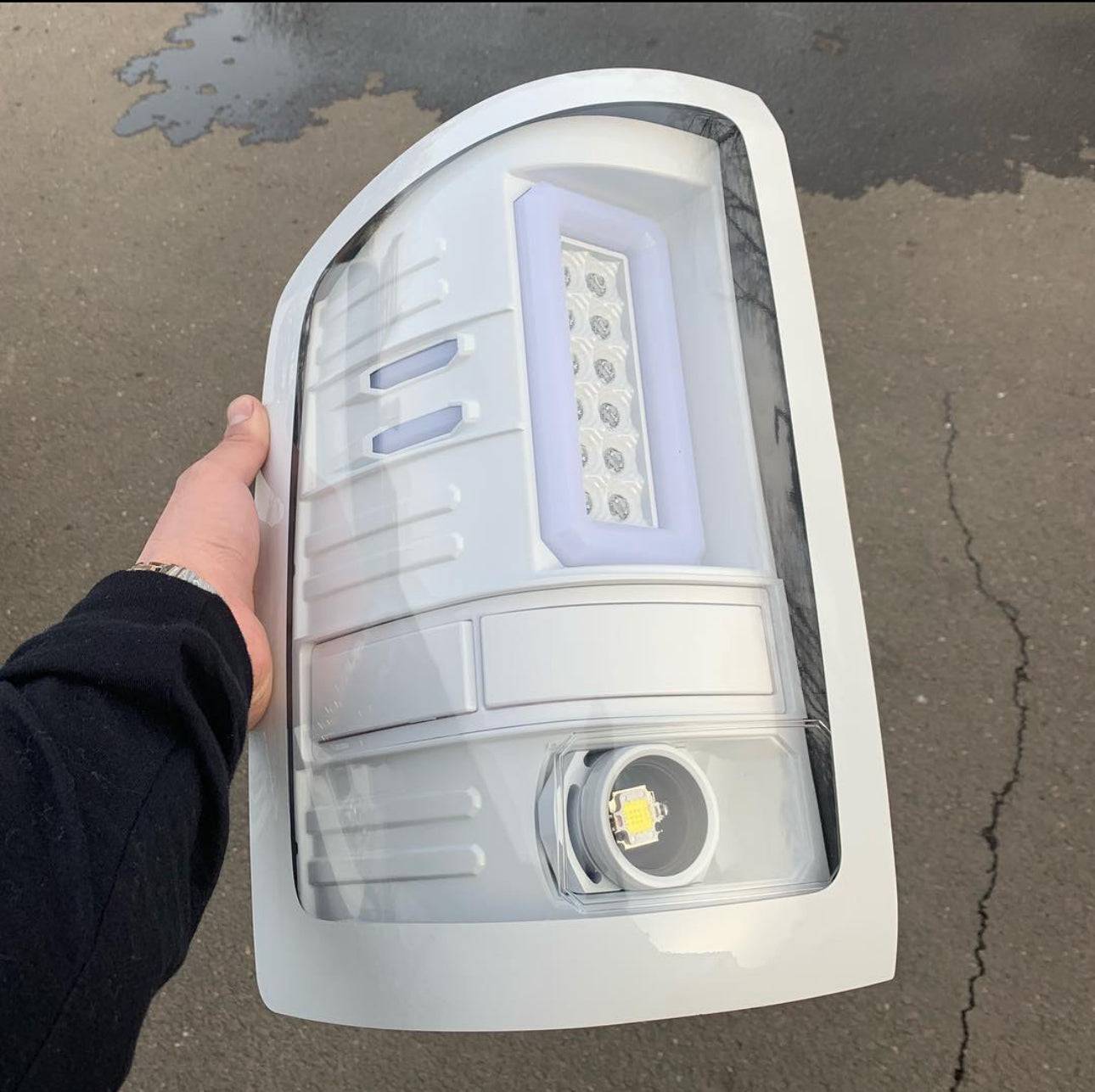 2014-2019 GMC Sierra 2500/3500 (Single Wheel) RECON Clear Lens (Paintable) OLED Tail Lights - Legends Auto Parts