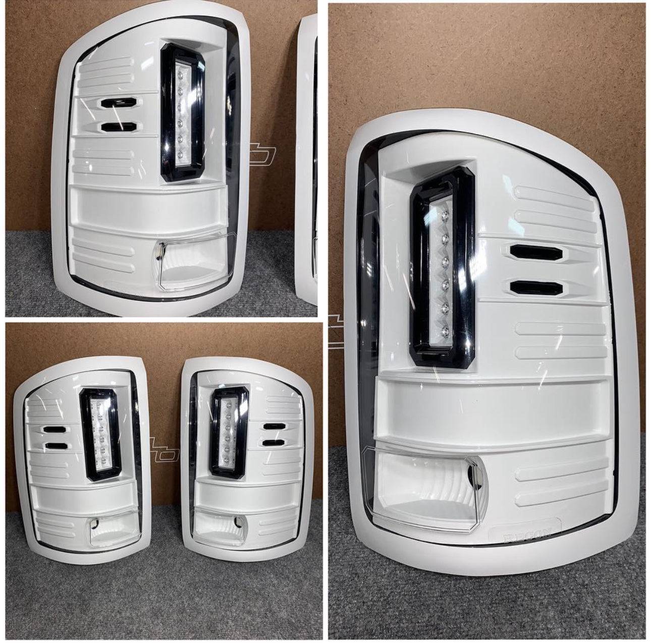 2014-2019 GMC Sierra 2500/3500 (Single Wheel) RECON Clear Lens (Paintable) OLED Tail Lights - Legends Auto Parts