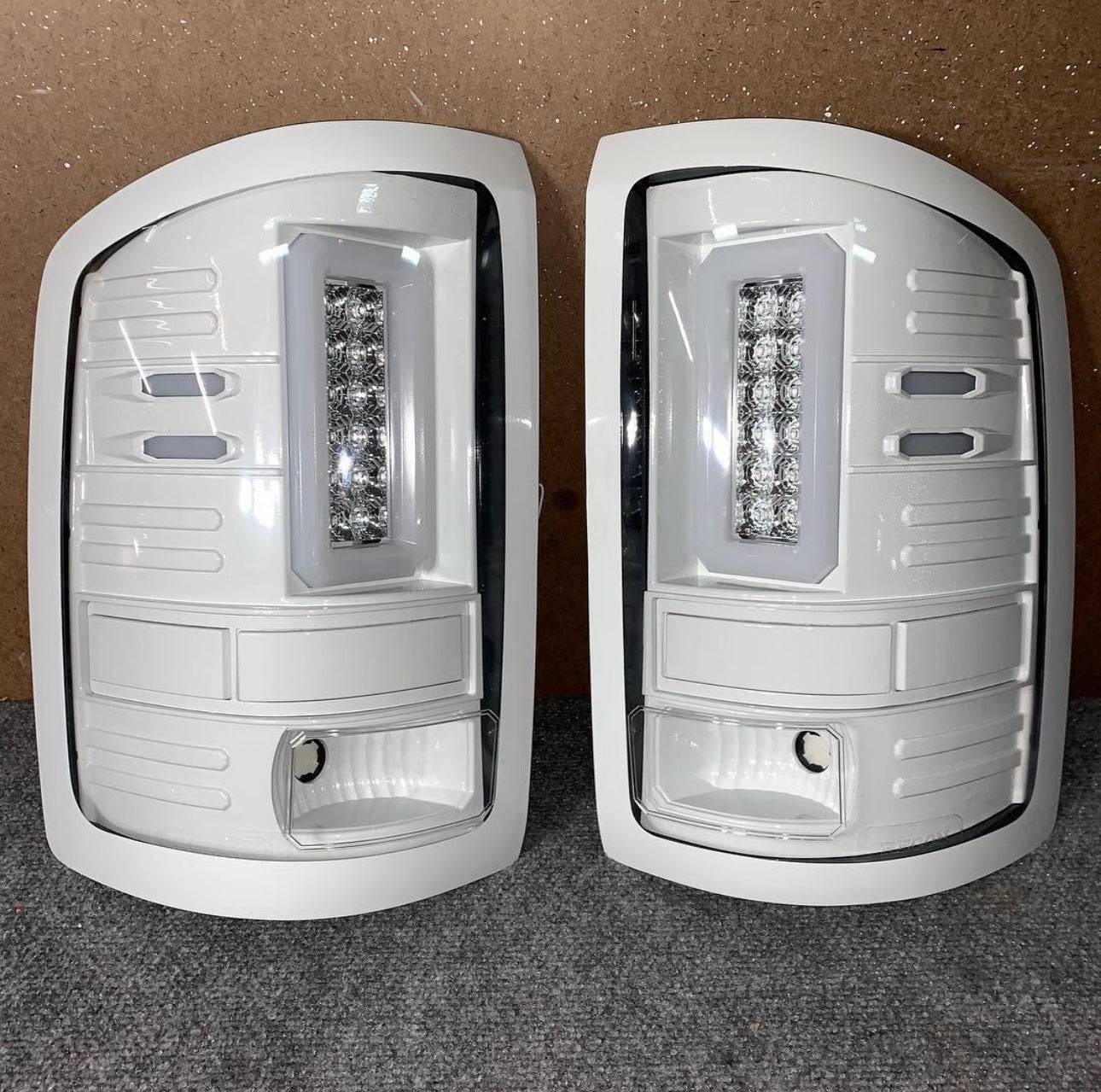 2014-2019 GMC Sierra 2500/3500 (Single Wheel) RECON Clear Lens (Paintable) OLED Tail Lights - Legends Auto Parts