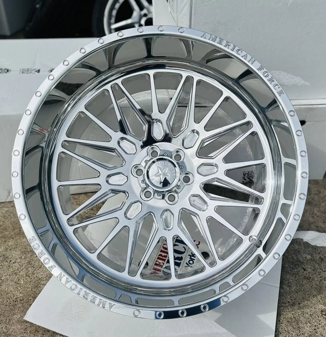 24x14 American Force CKH41 Frost - 8x6.5 Lug Pattern - Polished (Set of 4) - Legends Auto Parts