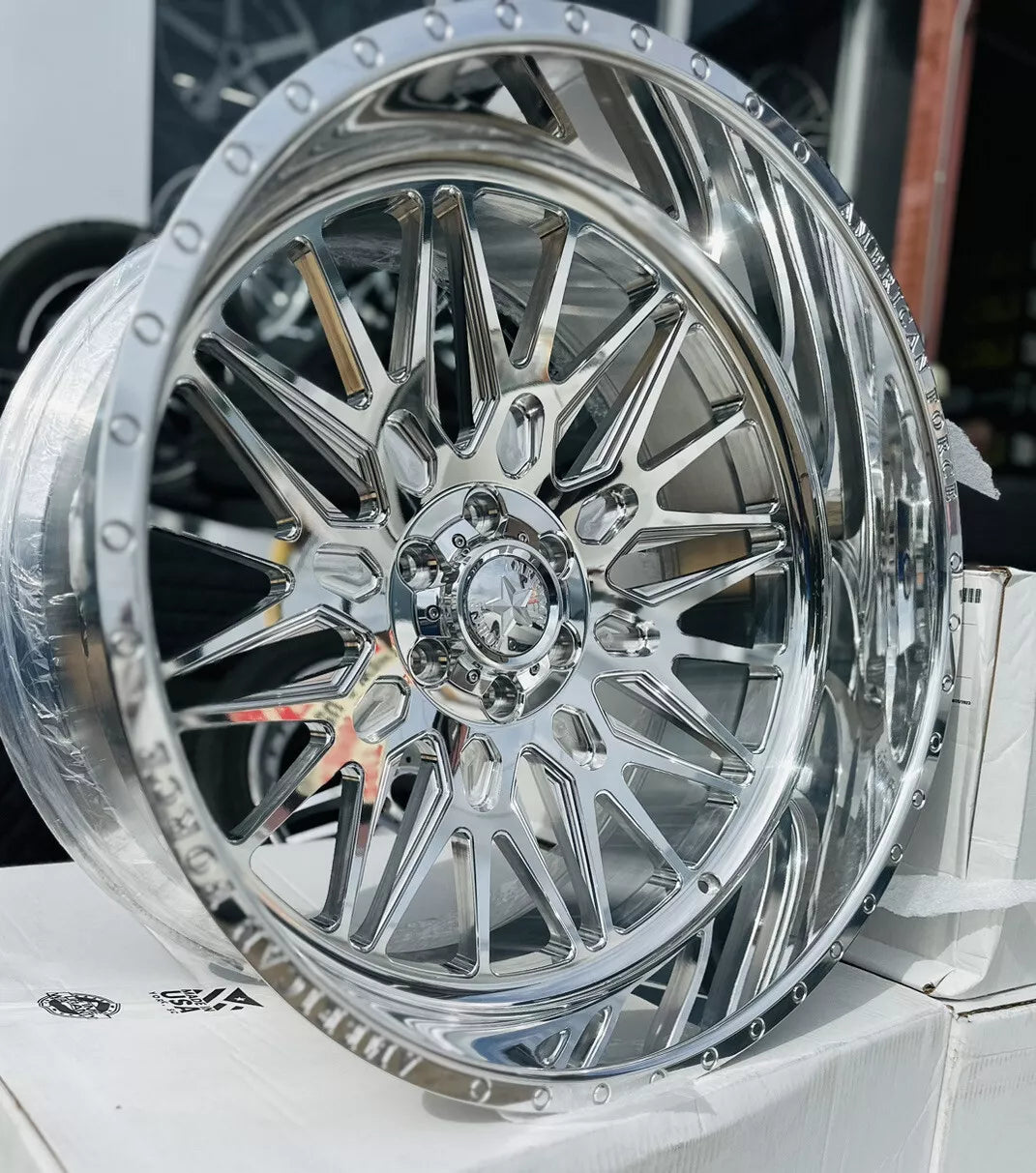 24x14 American Force CKH41 Frost - 8x6.5 Lug Pattern - Polished (Set of 4) - Legends Auto Parts