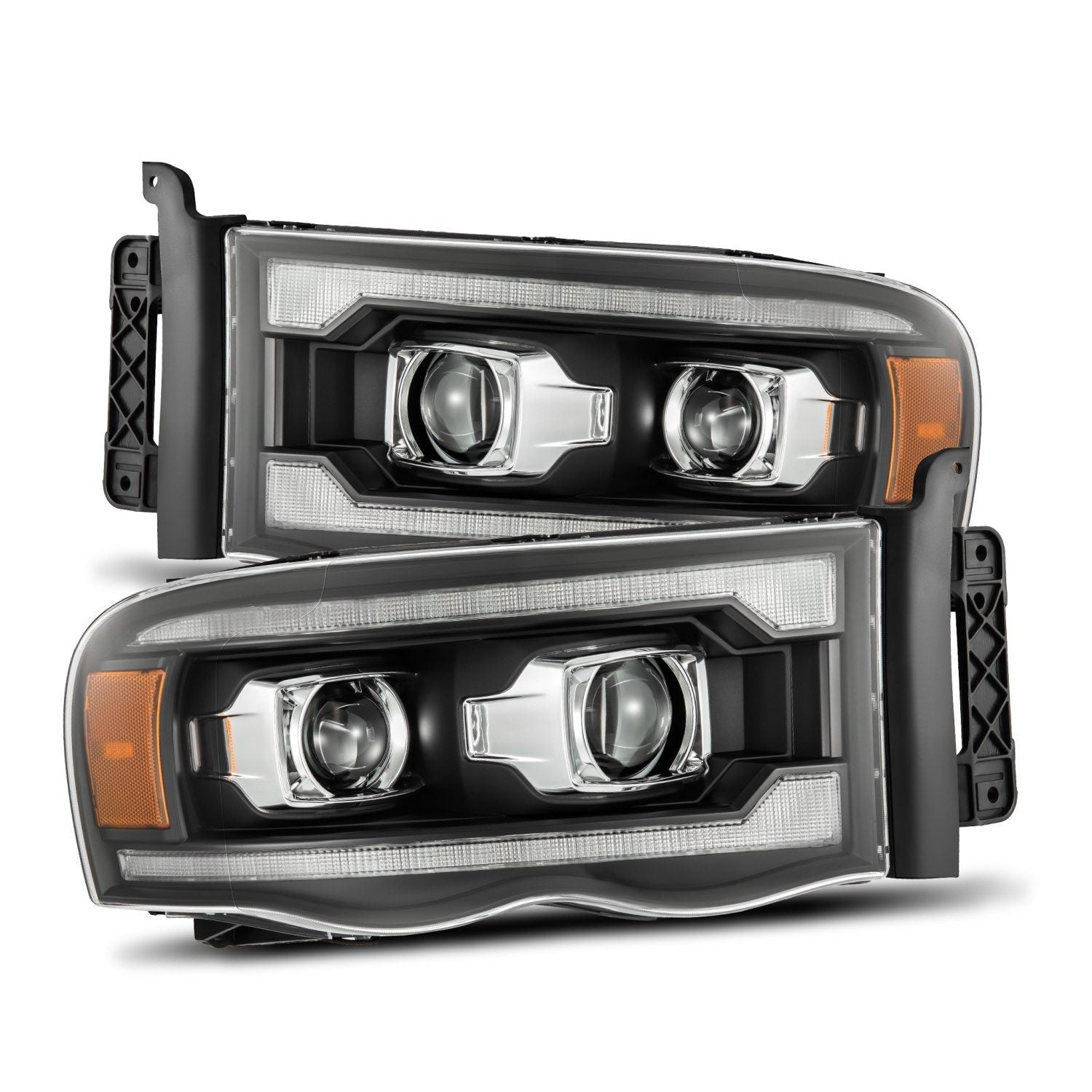 02-05 Dodge Ram PRO-Series Halogen Projector Headlights Black | AlphaRex