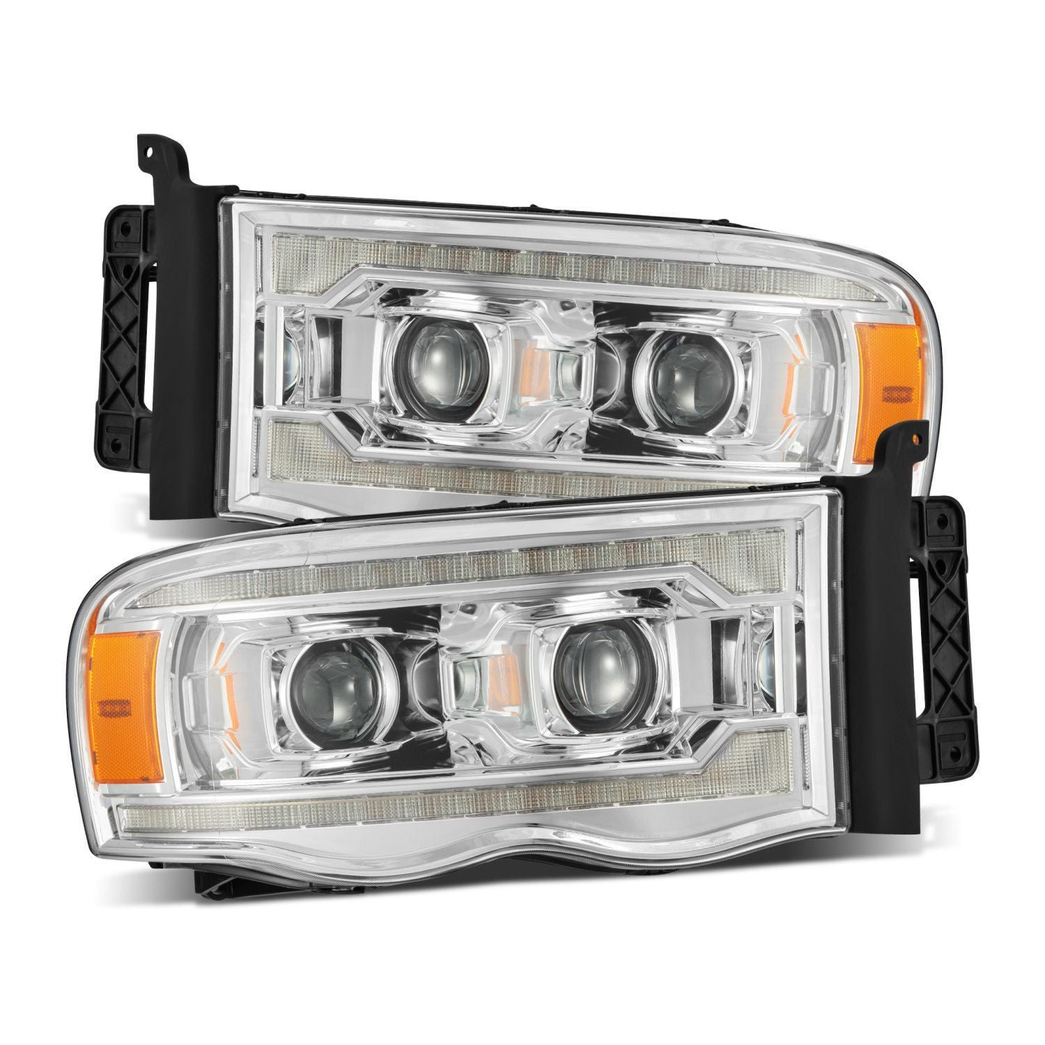 02-05 Dodge Ram PRO-Series Halogen Projector Headlights Chrome | AlphaRex