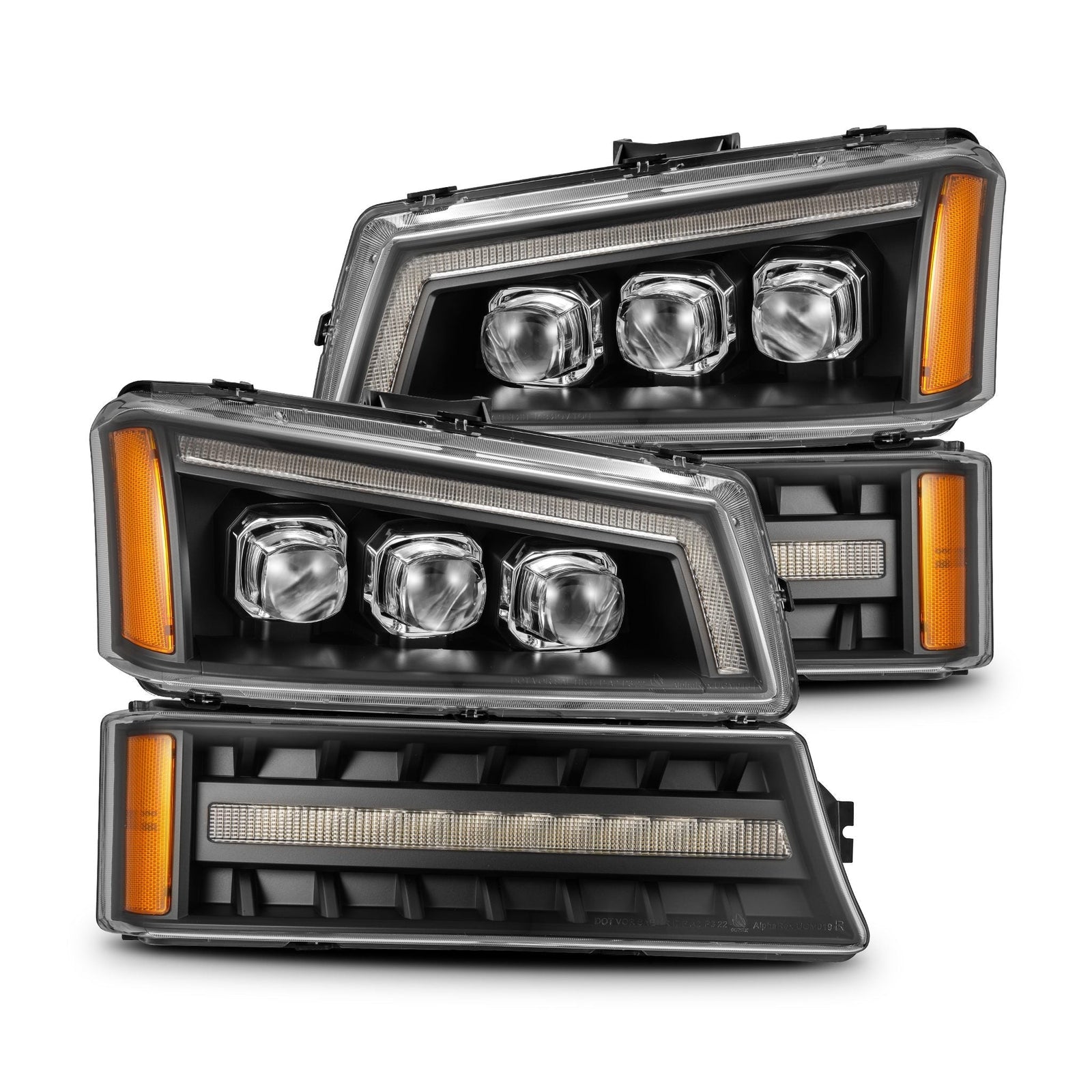 03-06 Chevrolet Silverado/02-06 Avalanche (without body cladding) NOVA-Series LED Projector Headlights Black | AlphaRex