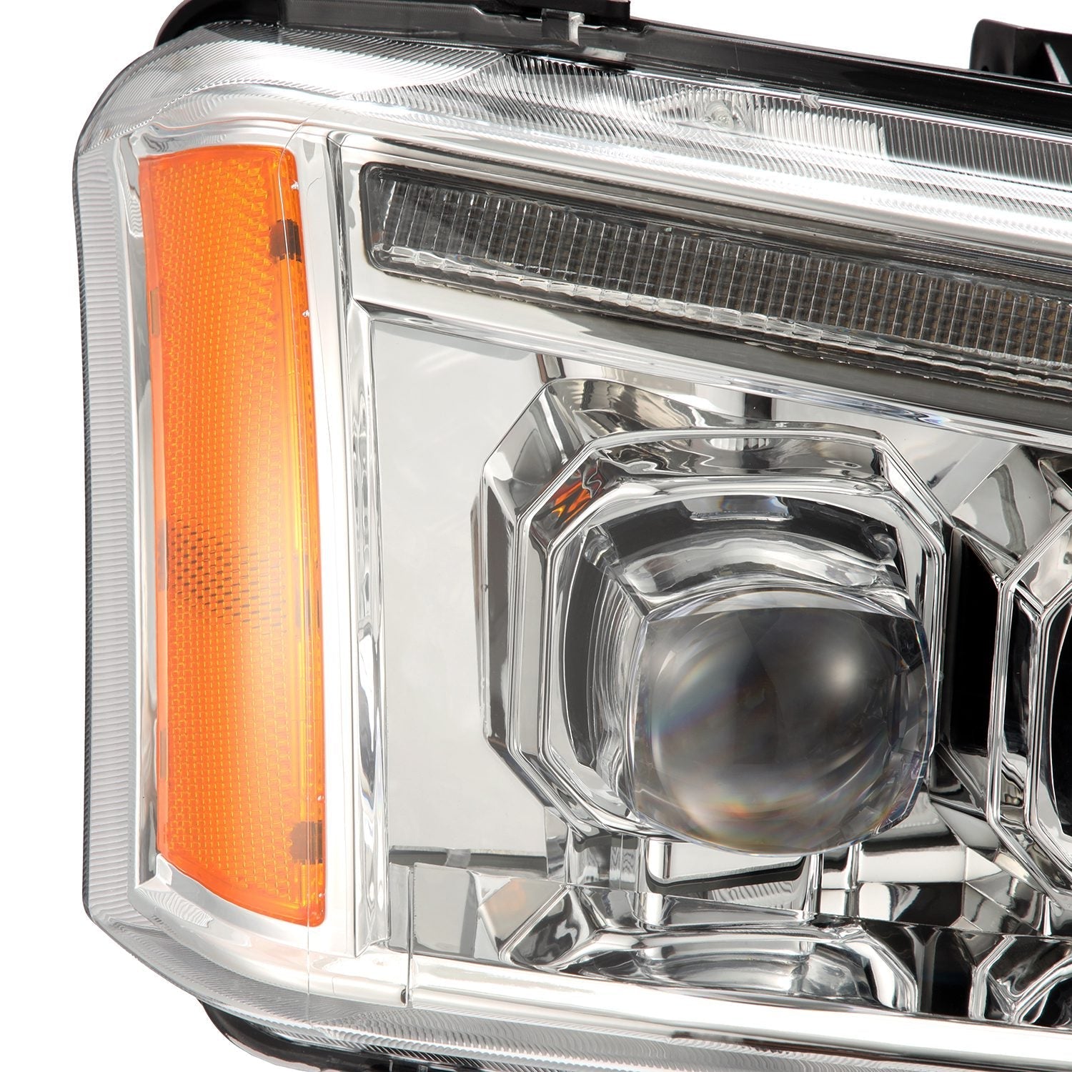 03-06 Chevrolet Silverado/02-06 Avalanche (without body cladding) NOVA-Series LED Projector Headlights Chrome | AlphaRex