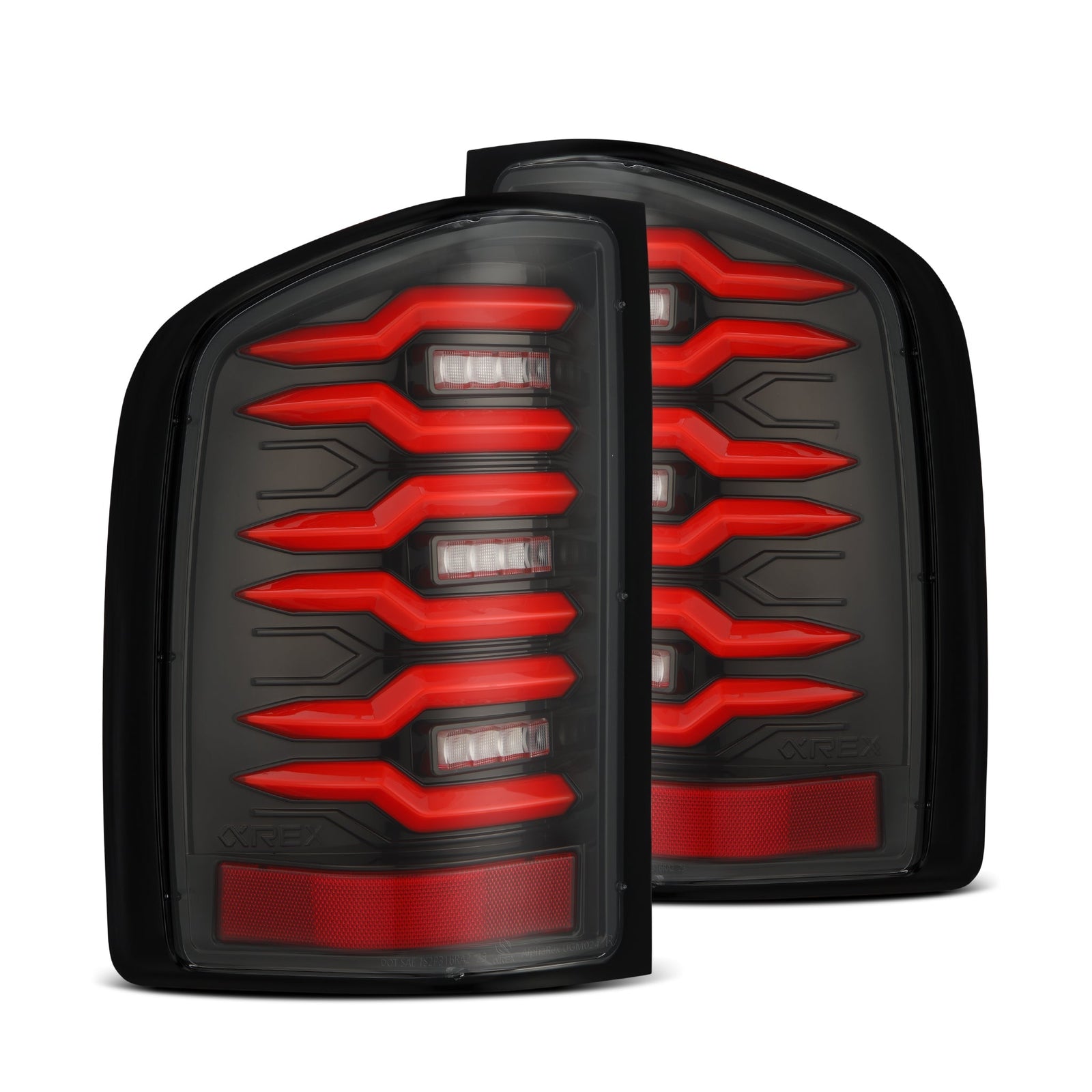 07-13 Chevy Silverado LUXX-Series LED Tail Lights Black-Red | AlphaRex