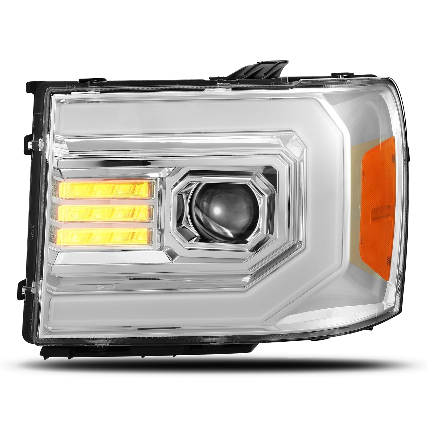 07-13 GMC Sierra LUXX-Series LED Projector Headlights Chrome | AlphaRex