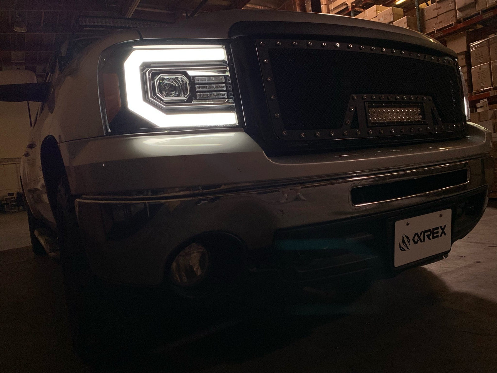 07-13 GMC Sierra PRO-Series Halogen Projector Headlights Jet Black | AlphaRex
