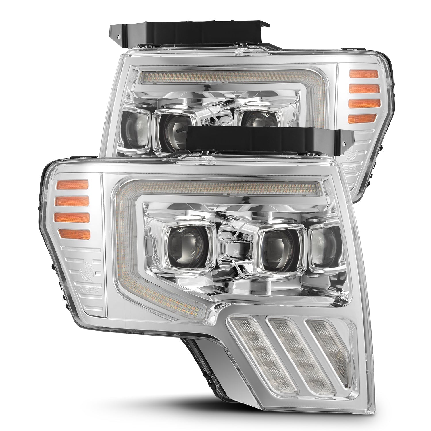 09-14 Ford F150 MKII LUXX-Series LED Projector Headlights Chrome | AlphaRex