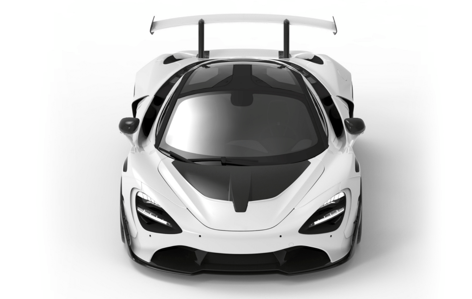 McLaren 720S Widebody Front Bumper Front Lip W/ Extensions Hood Rockers Skirts Fender Door Blade Extensions Quarter Panel Rear Bumper Extension Add-ons Fixed Wing Diffuser Suspension Setup