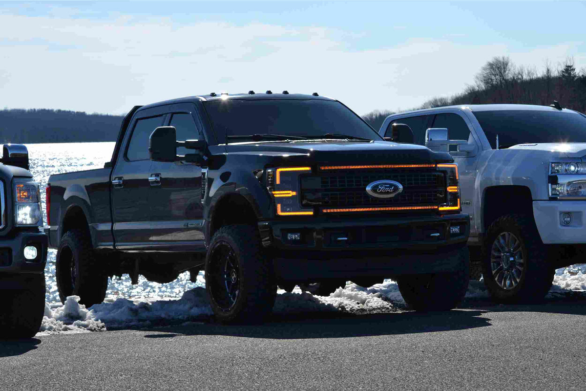 XB LED Headlights: Ford Super Duty (17-19 / Amber DRL / Set)