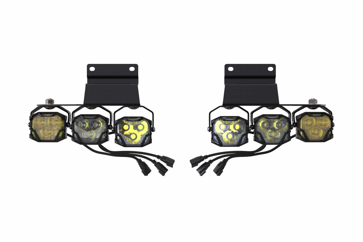 4Banger Triple Fog Kit: 10-14 Raptor (brackets and harness)