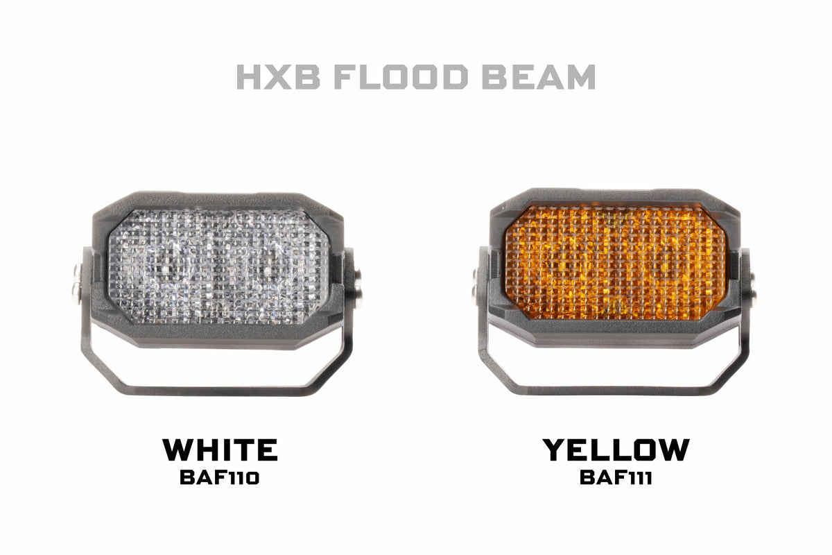 Morimoto 2Banger HXB LED Pods (Flood / Yellow / Set)