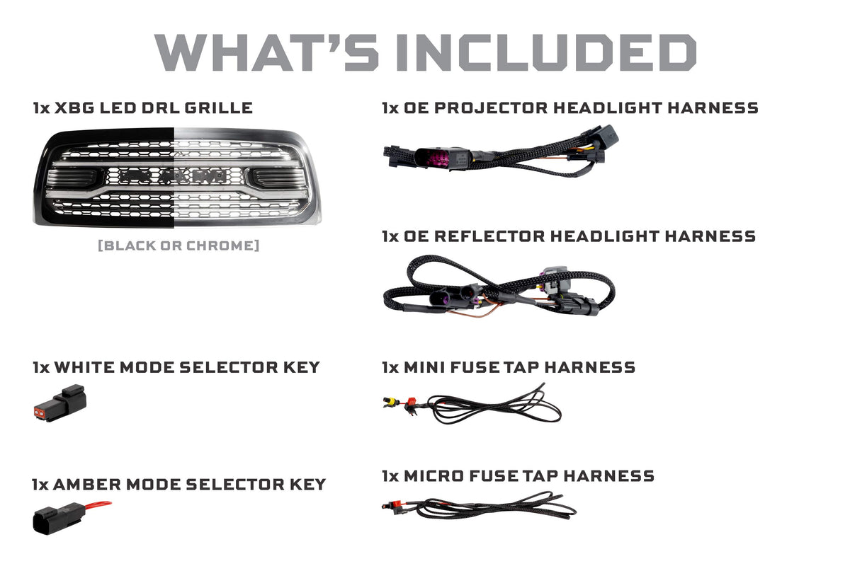 XBG LED Grille: Dodge Ram 1500 (13-18 / Chrome)