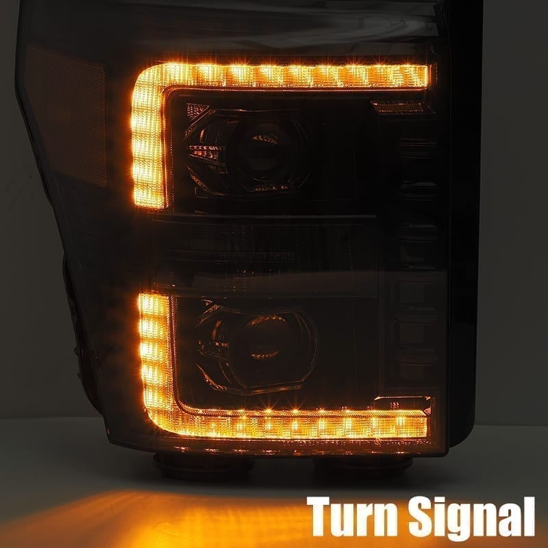11-16 Ford Super Duty PRO-Series Halogen Projector Headlights Alpha-Black | AlphaRex
