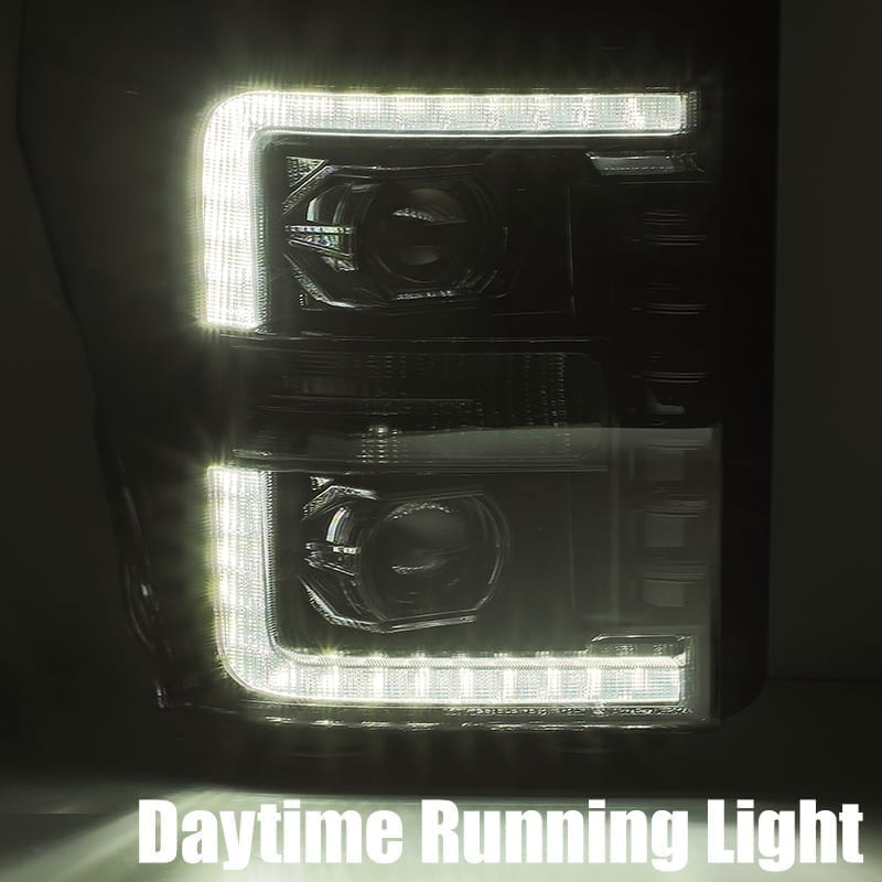 11-16 Ford Super Duty PRO-Series Halogen Projector Headlights Alpha-Black | AlphaRex