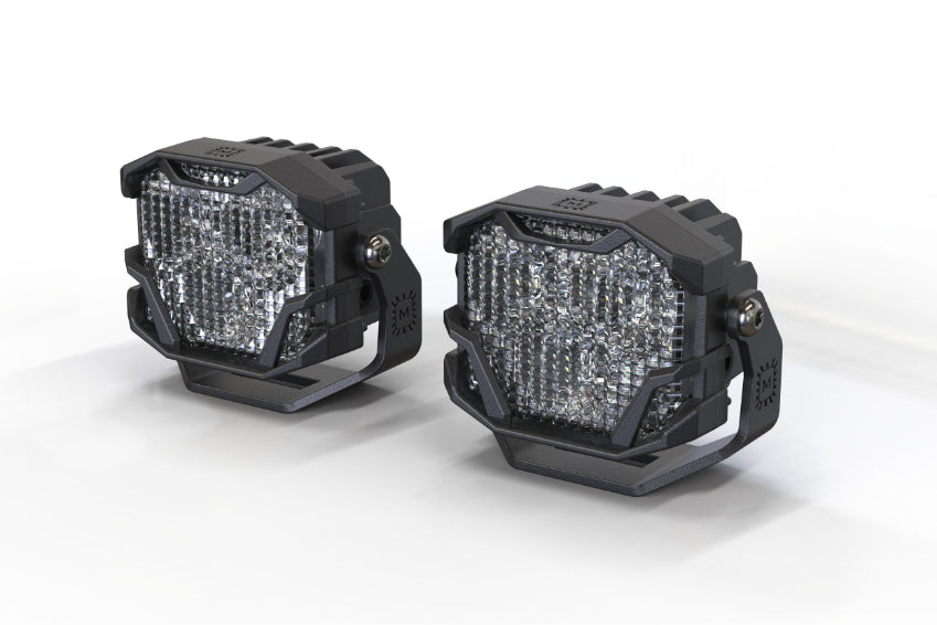 Morimoto 4Banger Ditch Light Kit: 14-18 Sierra 1500 (NCS White Flood Beam)