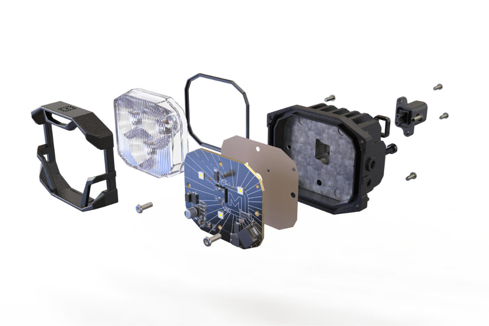Morimoto 4Banger Ditch Light Kit: 14-18 Sierra 1500 (NCS White Flood Beam)