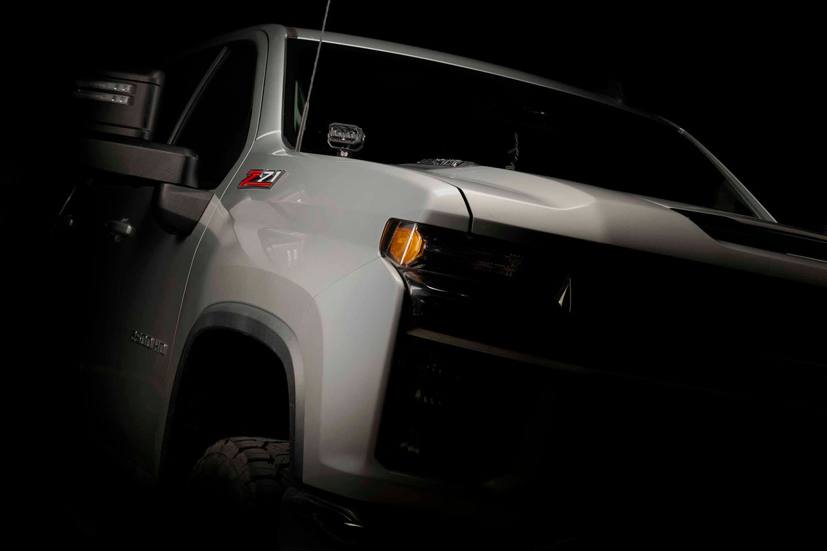 Morimoto 2Banger Ditch Light Kit: 20-24 Silverado HD (HXB White Flood Beam)