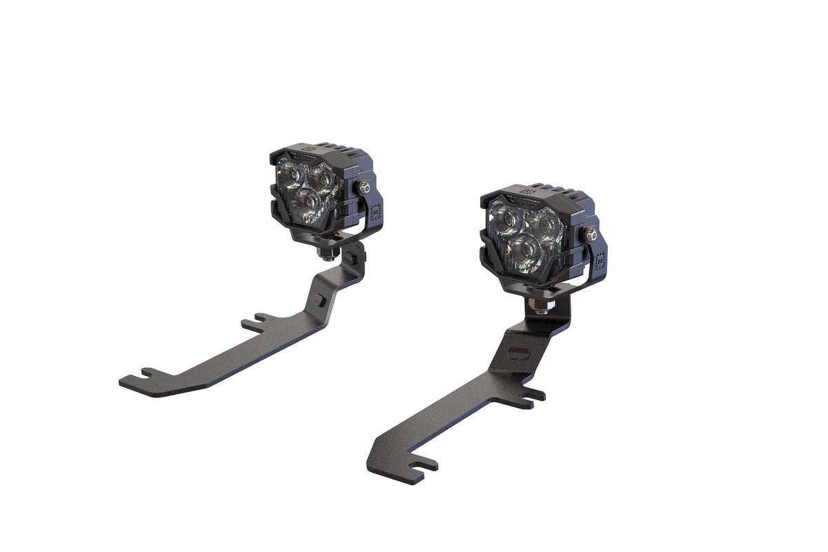 Morimoto 4Banger Ditch Light Kit: 20-24 Silverado HD (NCS Yellow Flood Beam)
