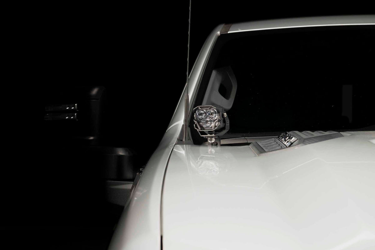 Morimoto 4Banger Ditch Light Kit: 20-24 Silverado HD (NCS Yellow Spot Beam)