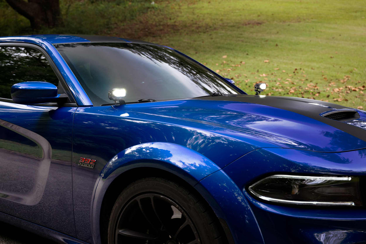 Morimoto 2Banger Ditch Light Kit: 15-23 Dodge Charger (HXB White Spot Beam)