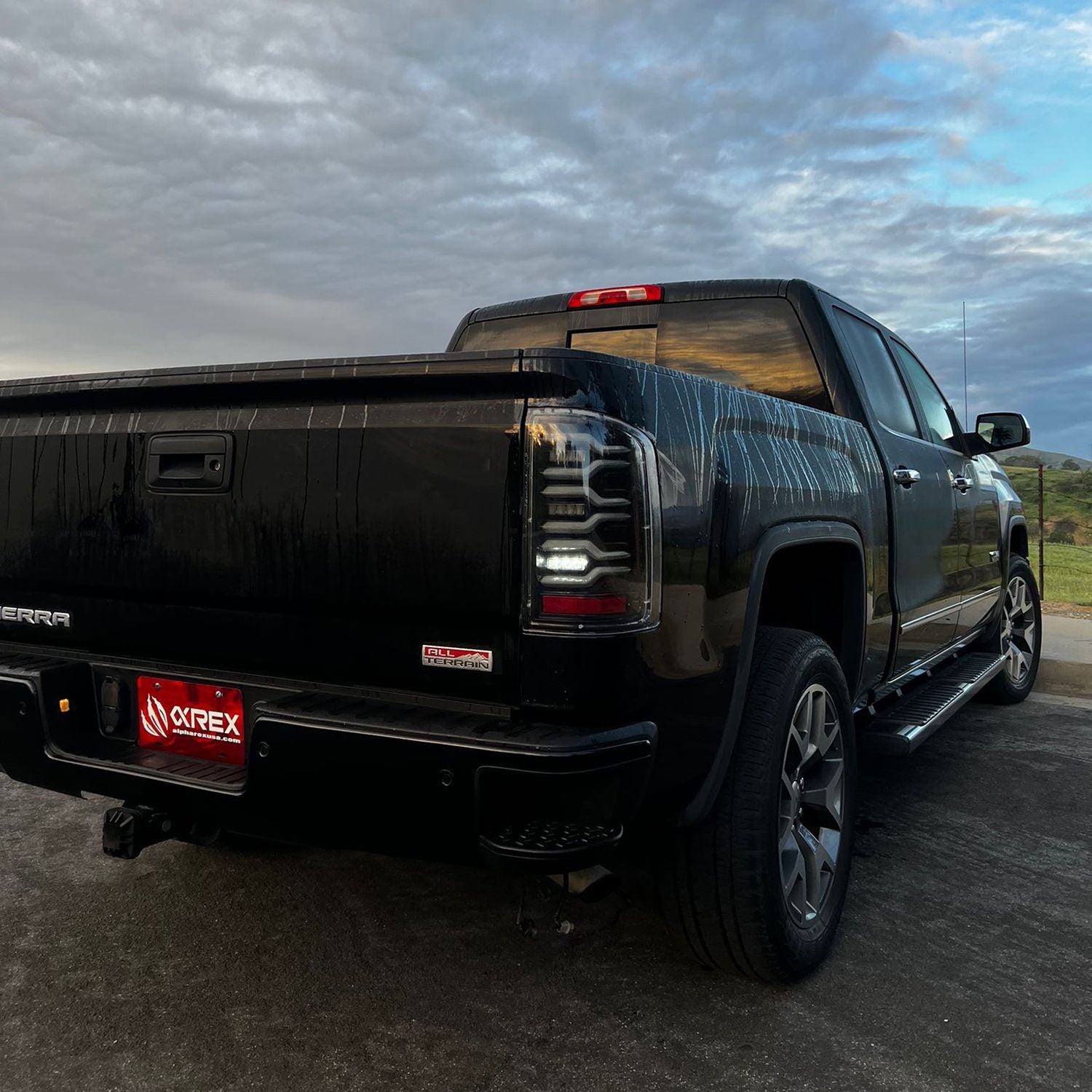 14-18 GMC Sierra 1500/2500HD/3500HD LUXX-Series LED Tail Lights Alpha-Black | AlphaRex