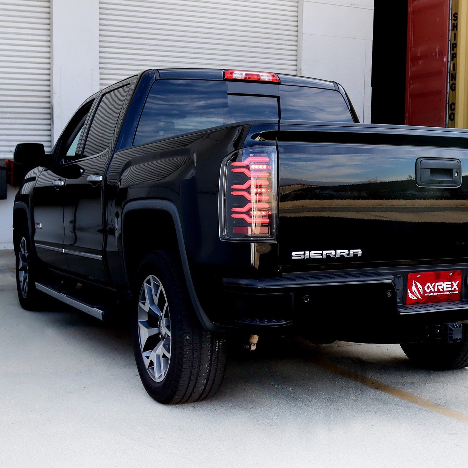 14-18 GMC Sierra 1500/2500HD/3500HD LUXX-Series LED Tail Lights Black-Red | AlphaRex