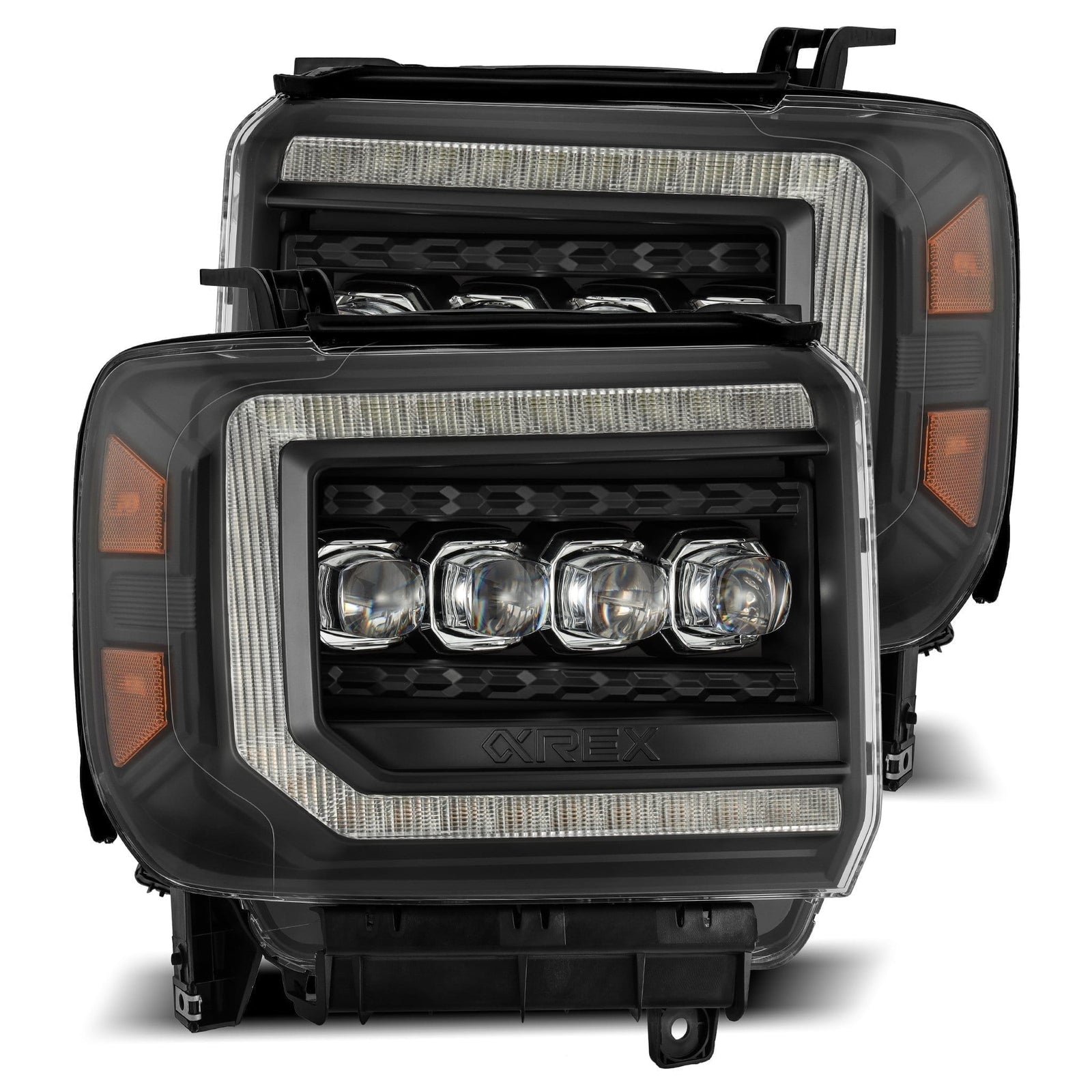 14-18 GMC Sierra NOVA-Series LED Projector Headlights Black | AlphaRex