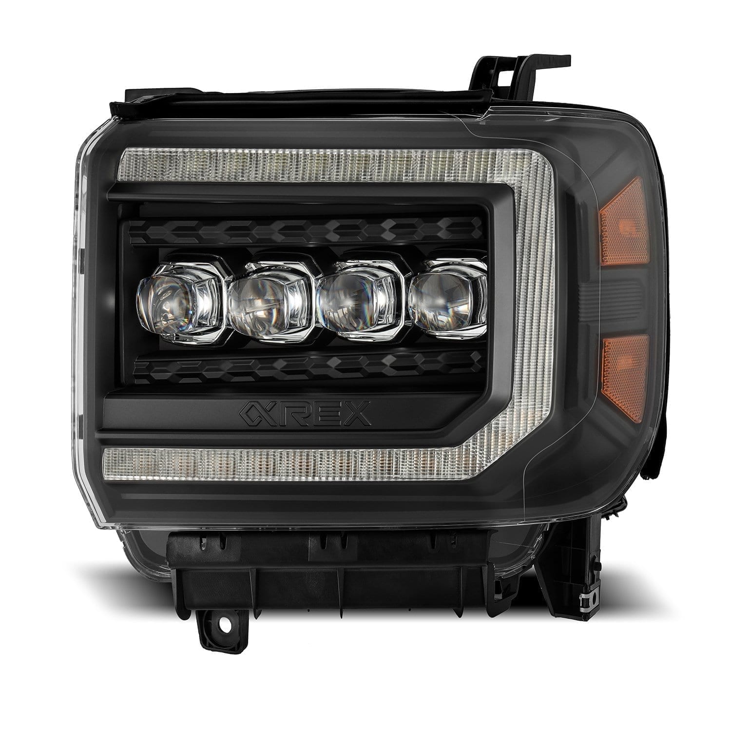 14-18 GMC Sierra NOVA-Series LED Projector Headlights Black | AlphaRex