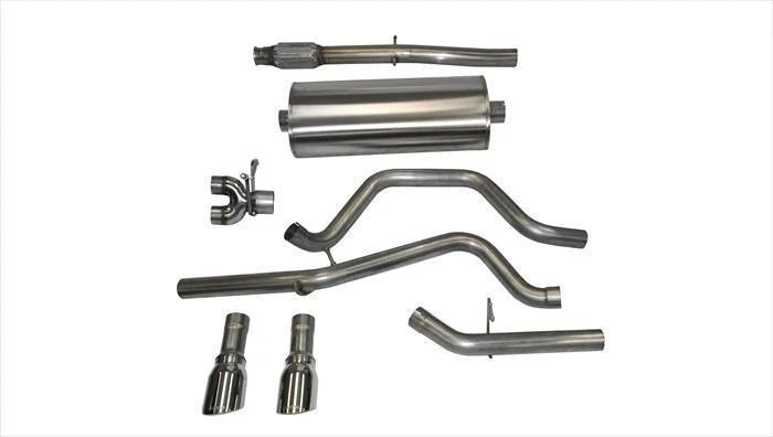 Corsa Performance - Sport / 3.0 in Cat-Back DRE 4.0 in Single Tips | 14-19c Silverado Sierra 5.3L 143WB - Legends Auto Parts