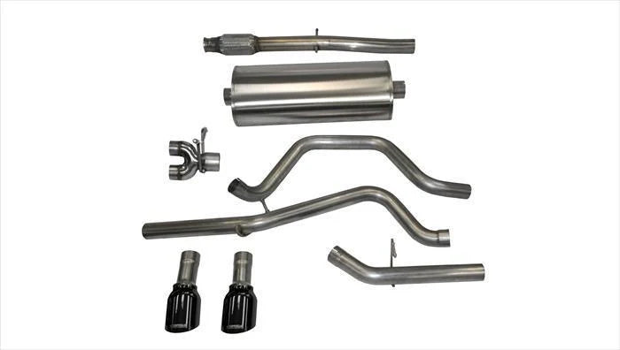 Corsa Performance - Sport / 3.0 in Cat-Back DRE 4.0 in Single Tips | 14-19c Silverado Sierra 5.3L 143WB - Legends Auto Parts