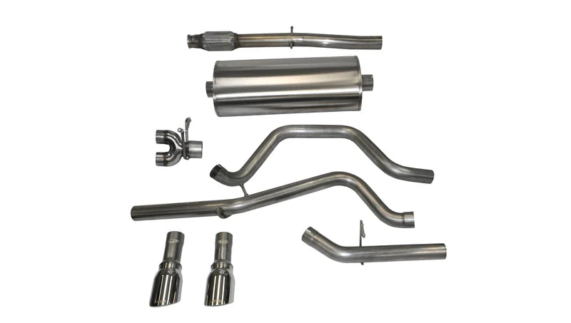Corsa Performance - Sport / 3.0 in Cat-Back DRE 4.0 in Single Tips | 14-19c Silverado Sierra 5.3L 153WB - Legends Auto Parts