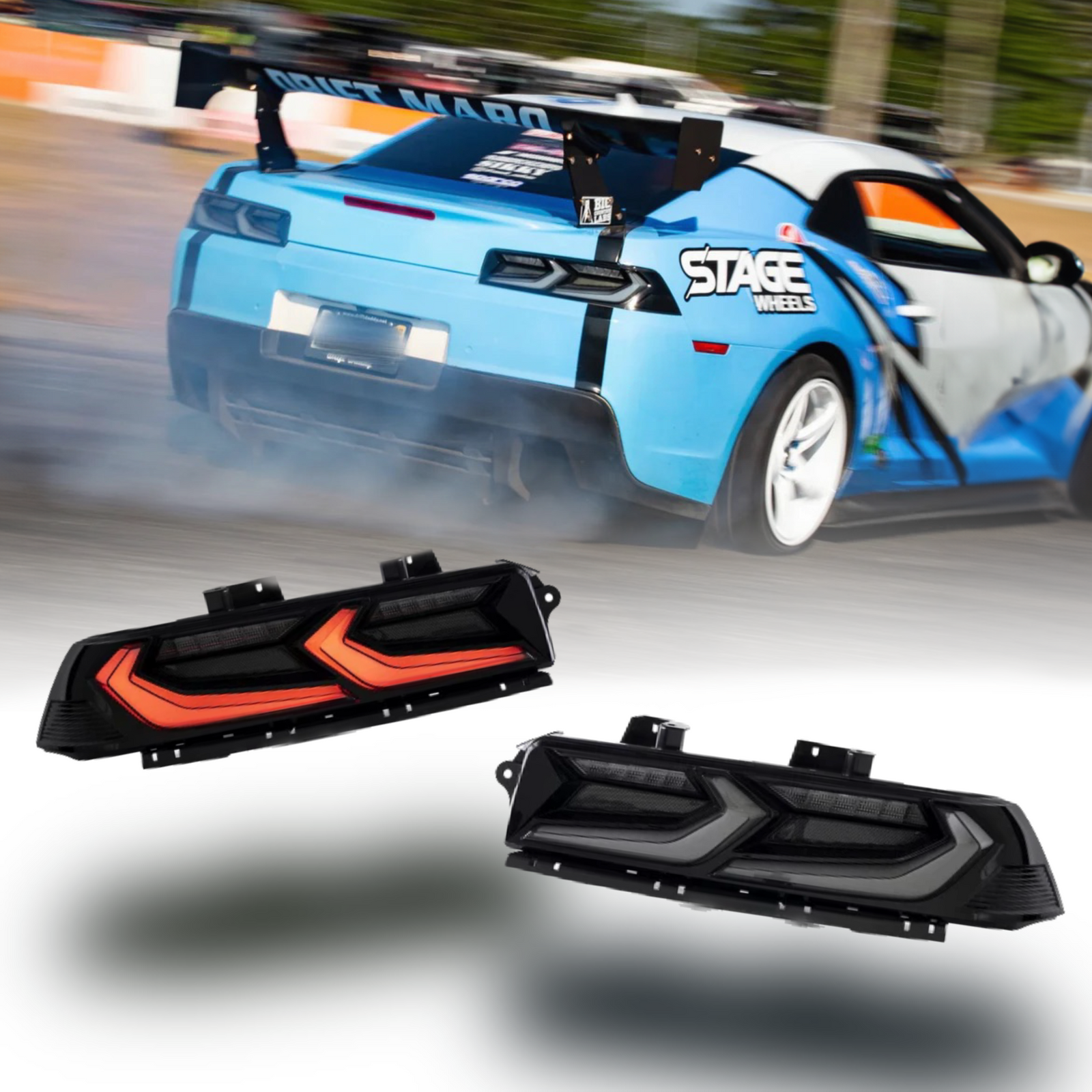 2014-2015 Chevy Camaro Umbra LED Taillights – Gloss Black/Smoke Lens - Legends Auto Parts