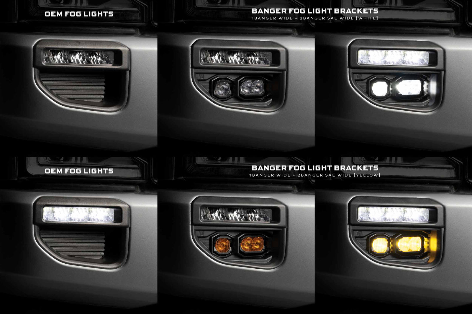 20-22 Super Duty OE LED Fog Light Kit w/ Yellow 1Banger HXB and Yellow 2Banger NCS